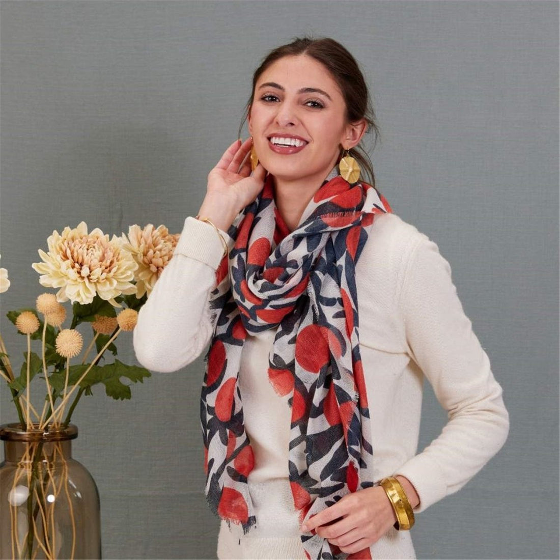 Softbloom Red Featherweight Scarf Scarf - rockflowerpaper