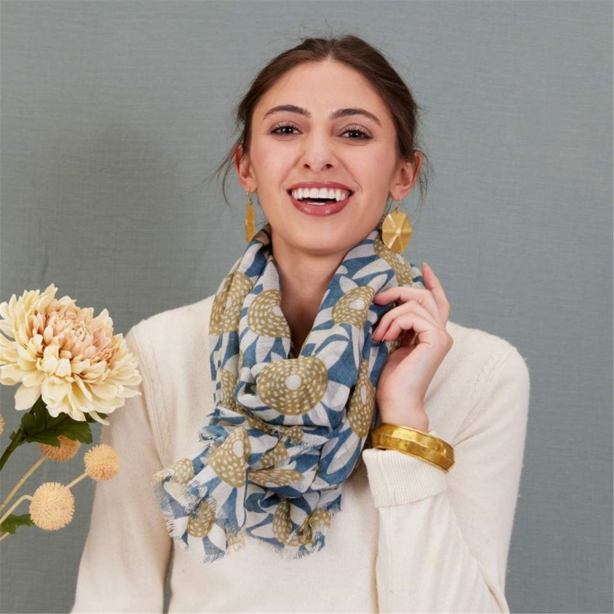 Straw Sunflower Featherweight Scarf Scarf - rockflowerpaper