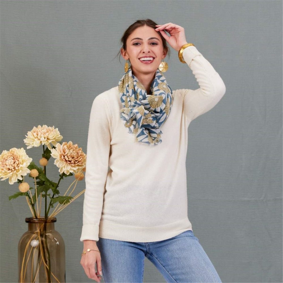 Straw Sunflower Featherweight Scarf Scarf - rockflowerpaper