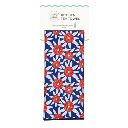 Straw Sunflower Red Eco Kitchen Tea Towel Tea Towel - rockflowerpaper