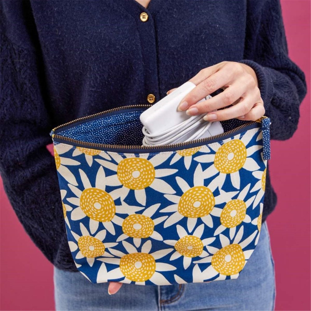 Straw Sunflower Yellow Pouch Large Pouch - rockflowerpaper