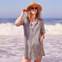 Suri Black Button Down Beach Tunic Swim Cover Up - rockflowerpaper