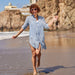 Suri Navy Cotton Button Down Beach Tunic