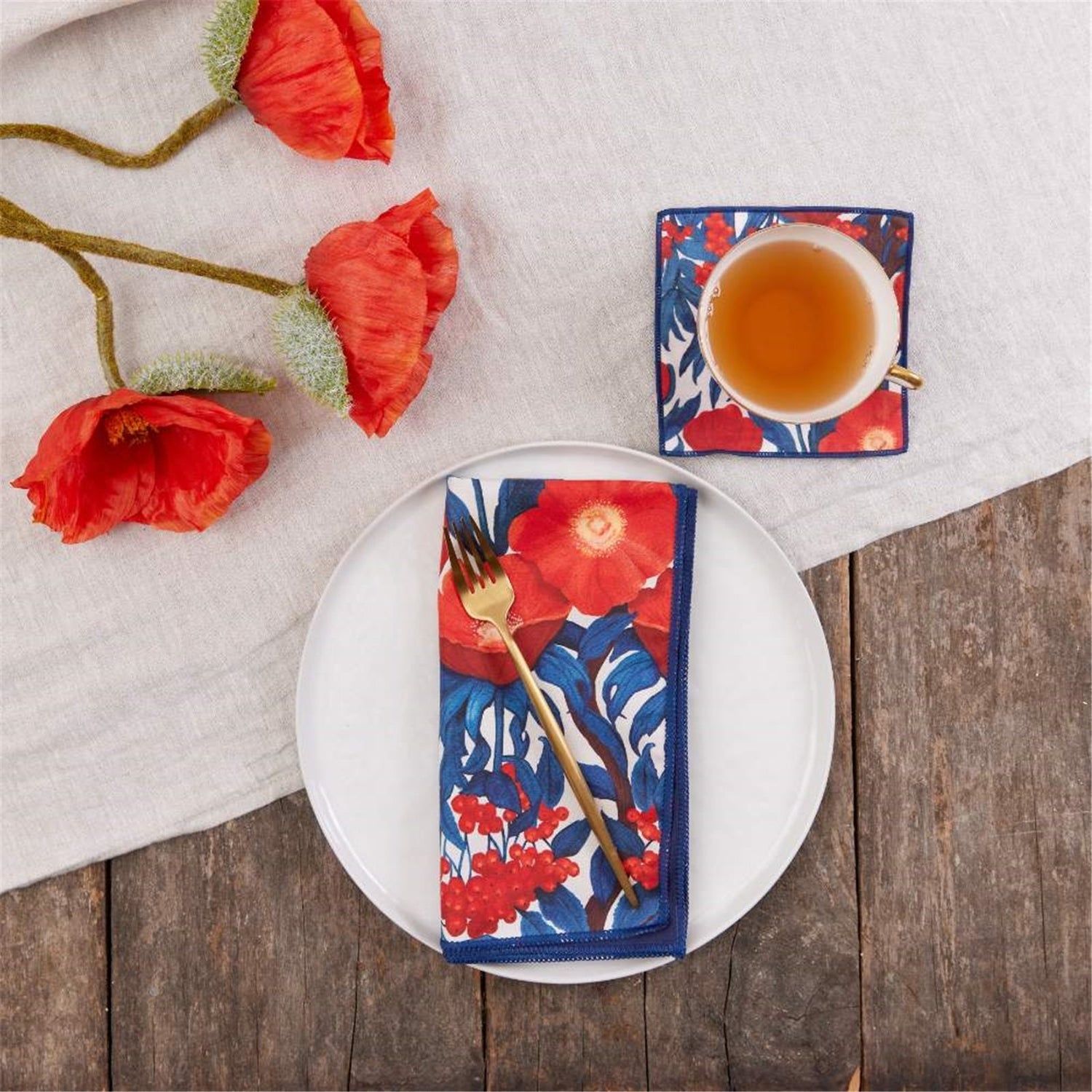 Icelandic Poppies Home Bundle Coaster - rockflowerpaper