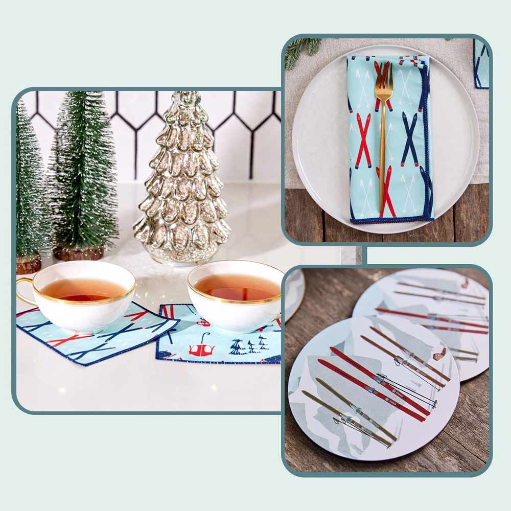 Nordic Ski Home Bundle Coaster - rockflowerpaper