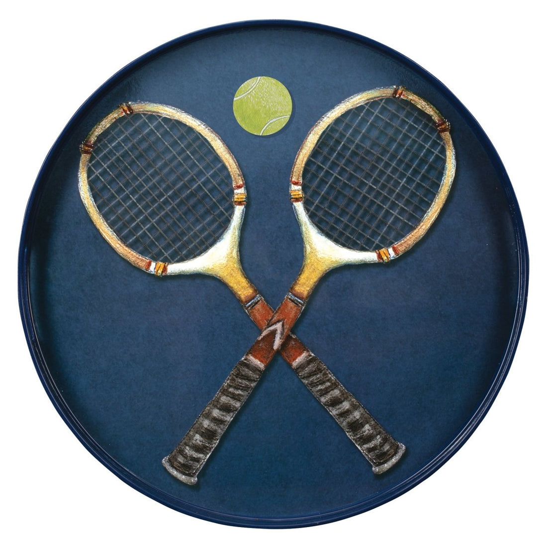 Tennis Anyone Round Lacquer Serving Tray Tray - Rockflowerpaper