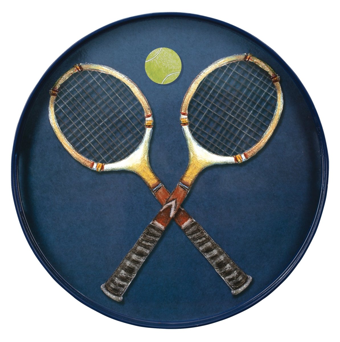 Tennis Anyone Round Lacquer Serving Tray Tray - Rockflowerpaper