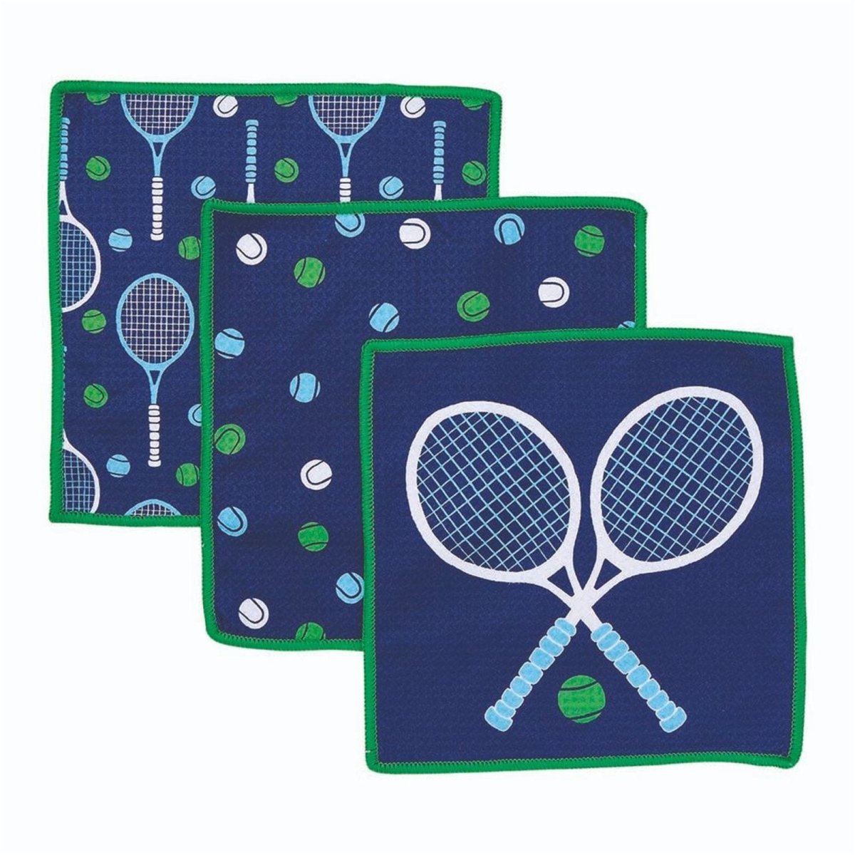 Tennis blu Dish Cloth Set of 3 Reusable Dish Cloth - rockflowerpaper