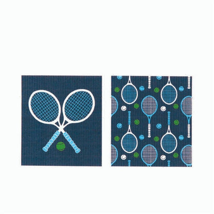 Tennis Eco - Friendly blu Sponge Cloth - Set of 2 Eco Cloth - rockflowerpaper