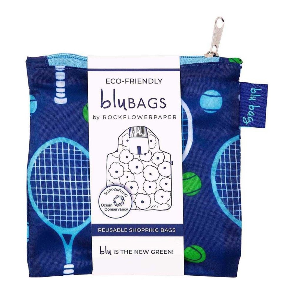 Tennis Navy blu Reusable Shopping Bag - Machine washable Reusable Shopping Bag - rockflowerpaper