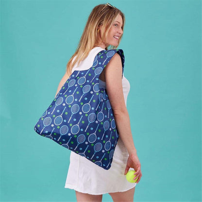 Tennis Navy blu Reusable Shopping Bag - Machine washable Reusable Shopping Bag - rockflowerpaper