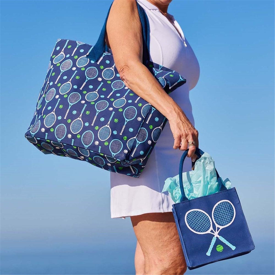 Tennis Navy Solo Reusable Itsy Bitsy Gift Bag Gift Bag - rockflowerpaper