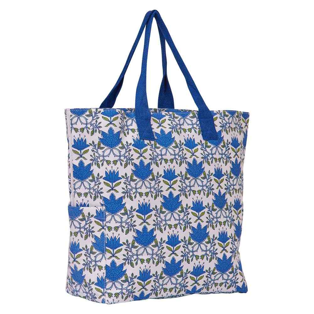 Tilly Blue Green Carryall Tote - rockflowerpaper