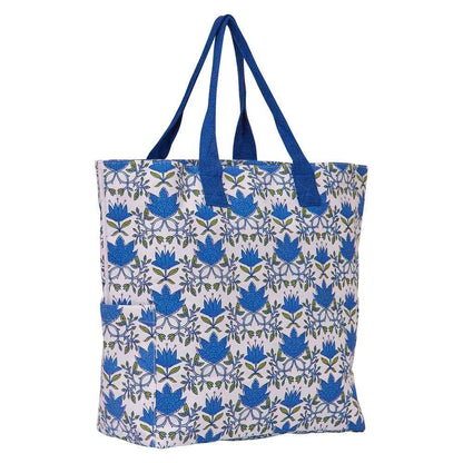 Tilly Blue Green Carryall Tote - rockflowerpaper