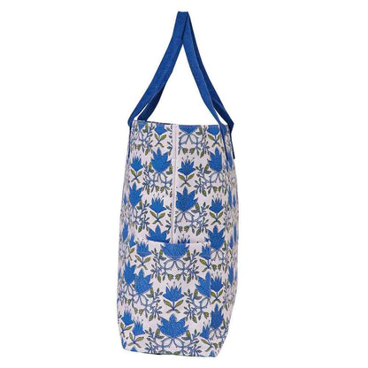 Tilly Blue Green Carryall Tote - rockflowerpaper