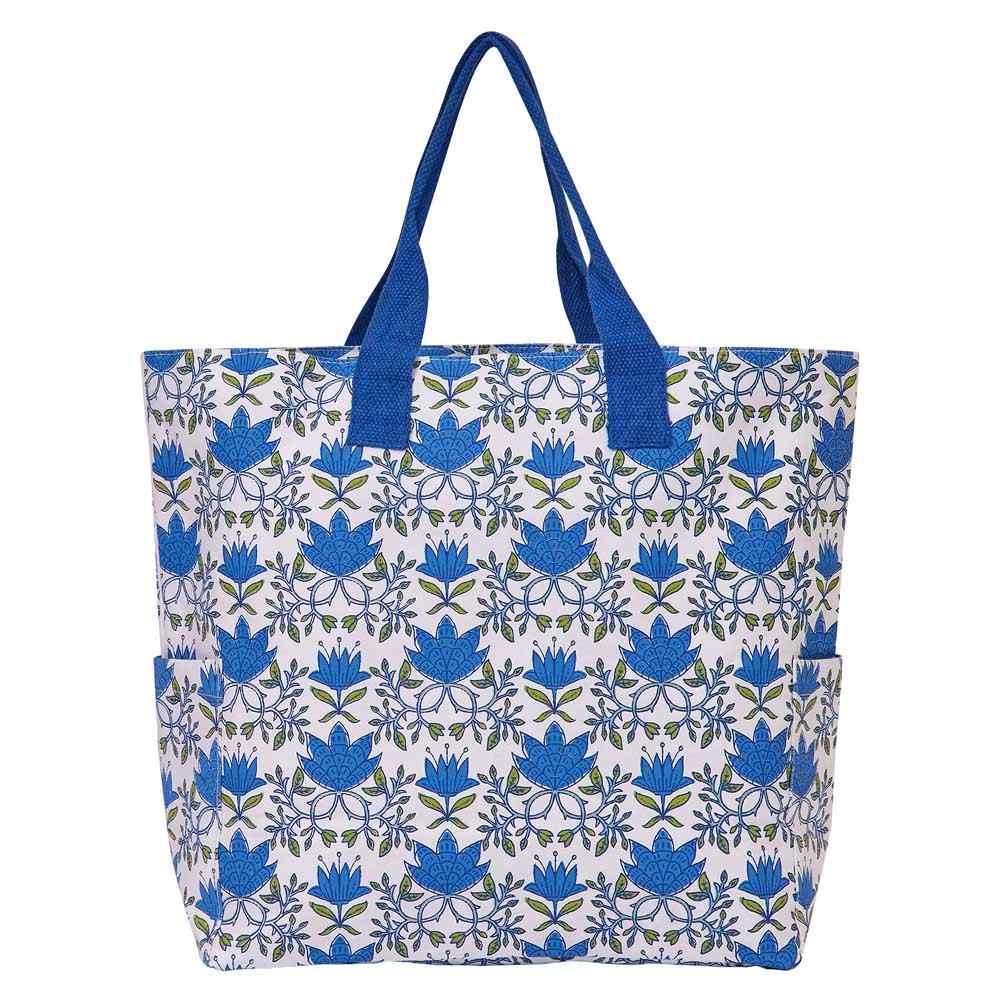 Tilly Blue Green Carryall Tote - rockflowerpaper