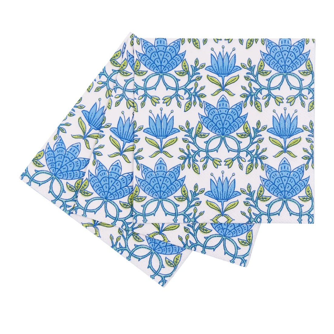 Tilly Blue Paper Cocktail Napkins (Pack of 25) Paper Cocktail Napkin - rockflowerpaper