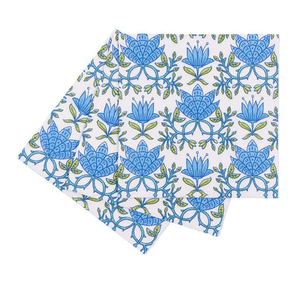 Tilly Blue Paper Cocktail Napkins (Pack of 25) Paper Cocktail Napkin - rockflowerpaper