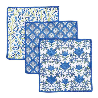 Tilly &amp; Fifer blu Kitchen Dish Cloths (Set of 3) Reusable Dish Cloth - rockflowerpaper