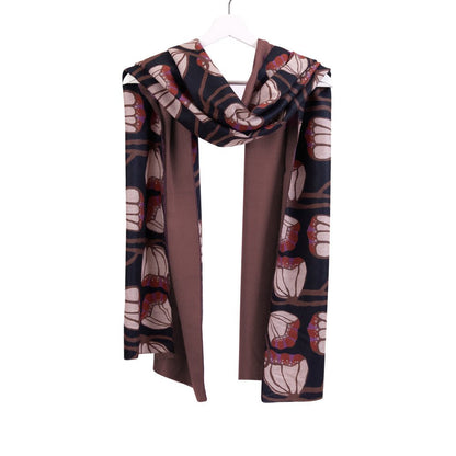 Tulip Black Reversible Wrap Scarf - rockflowerpaper