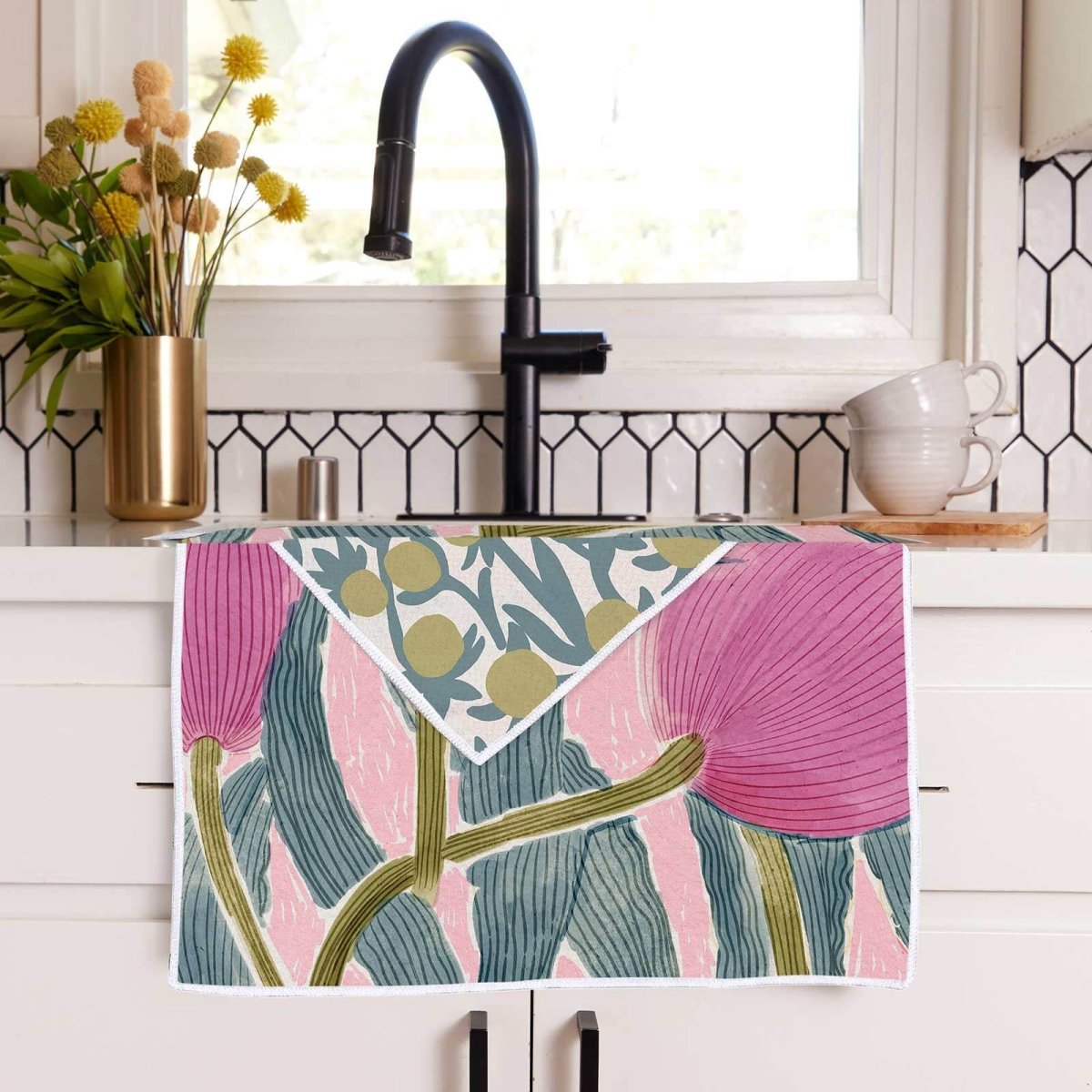 Tulip Blooms Eco Kitchen Tea Towel Tea Towel - rockflowerpaper