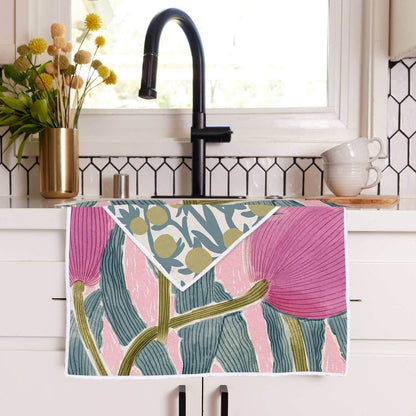 Tulip Blooms Eco Kitchen Tea Towel Tea Towel - rockflowerpaper