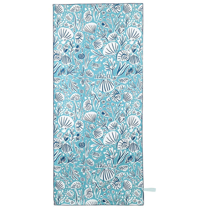 Turtles Aqua Reversible Eco Beach Towel Beach Towel - Rockflowerpaper