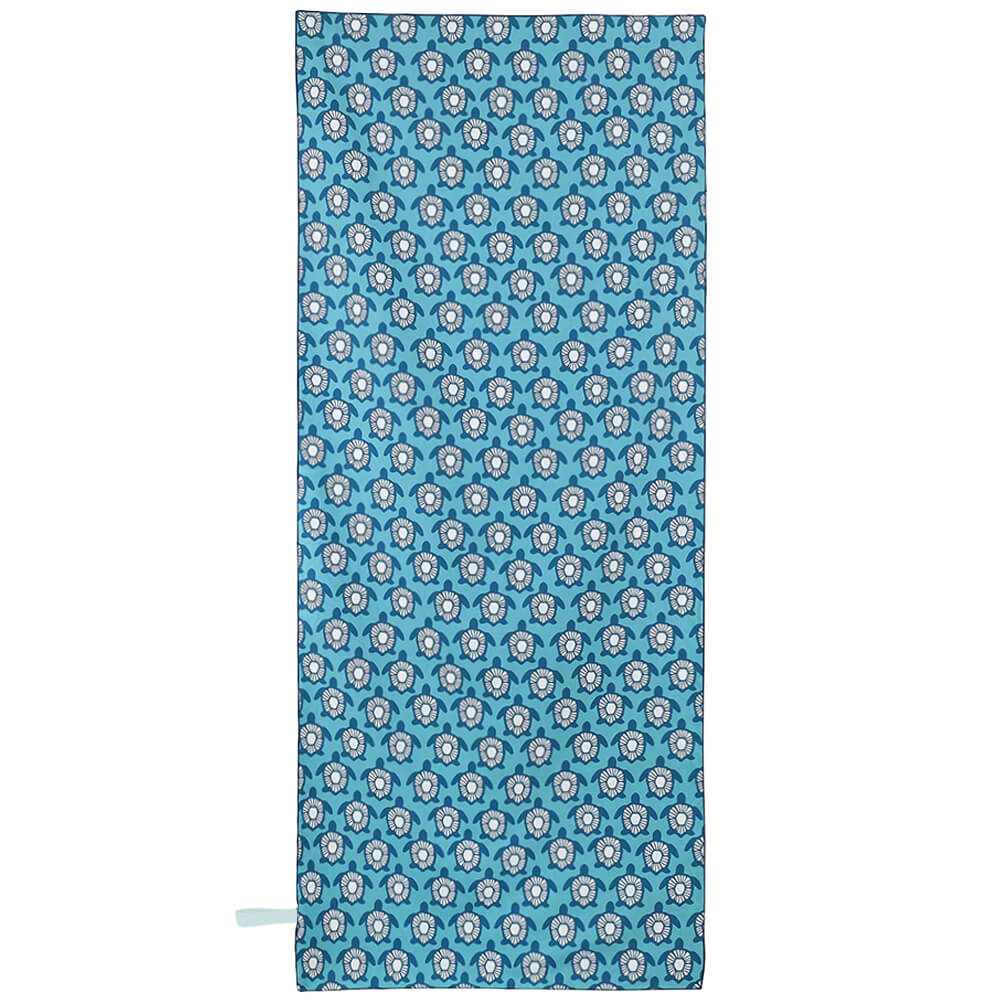 Turtles Aqua Reversible Eco Beach Towel Beach Towel - Rockflowerpaper