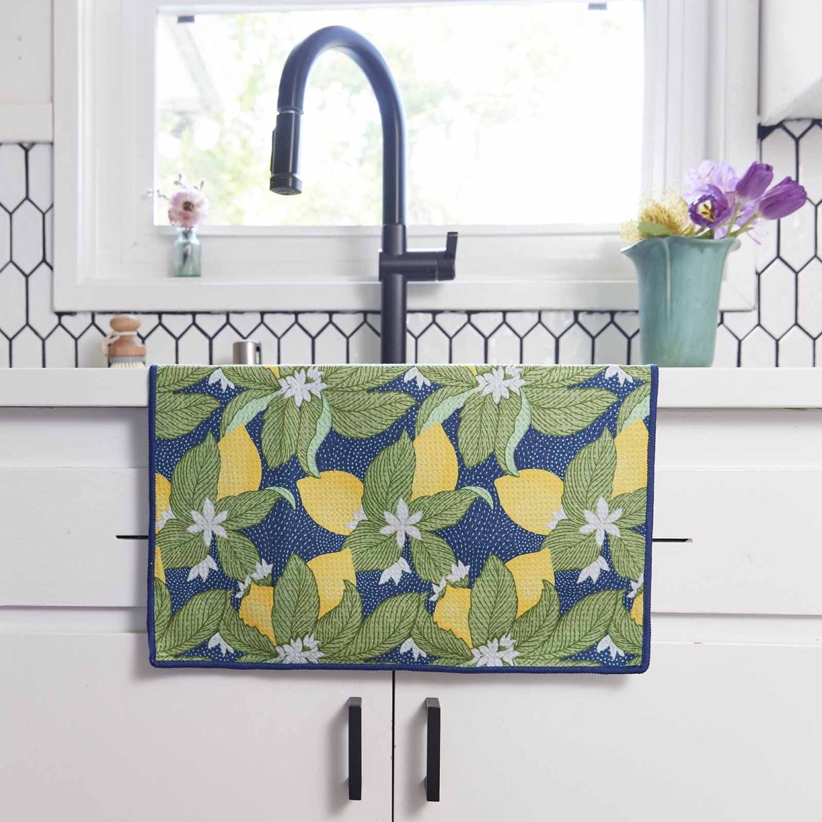 Vintage Lemons blu Kitchen Tea Towel Kitchen Towel - rockflowerpaper