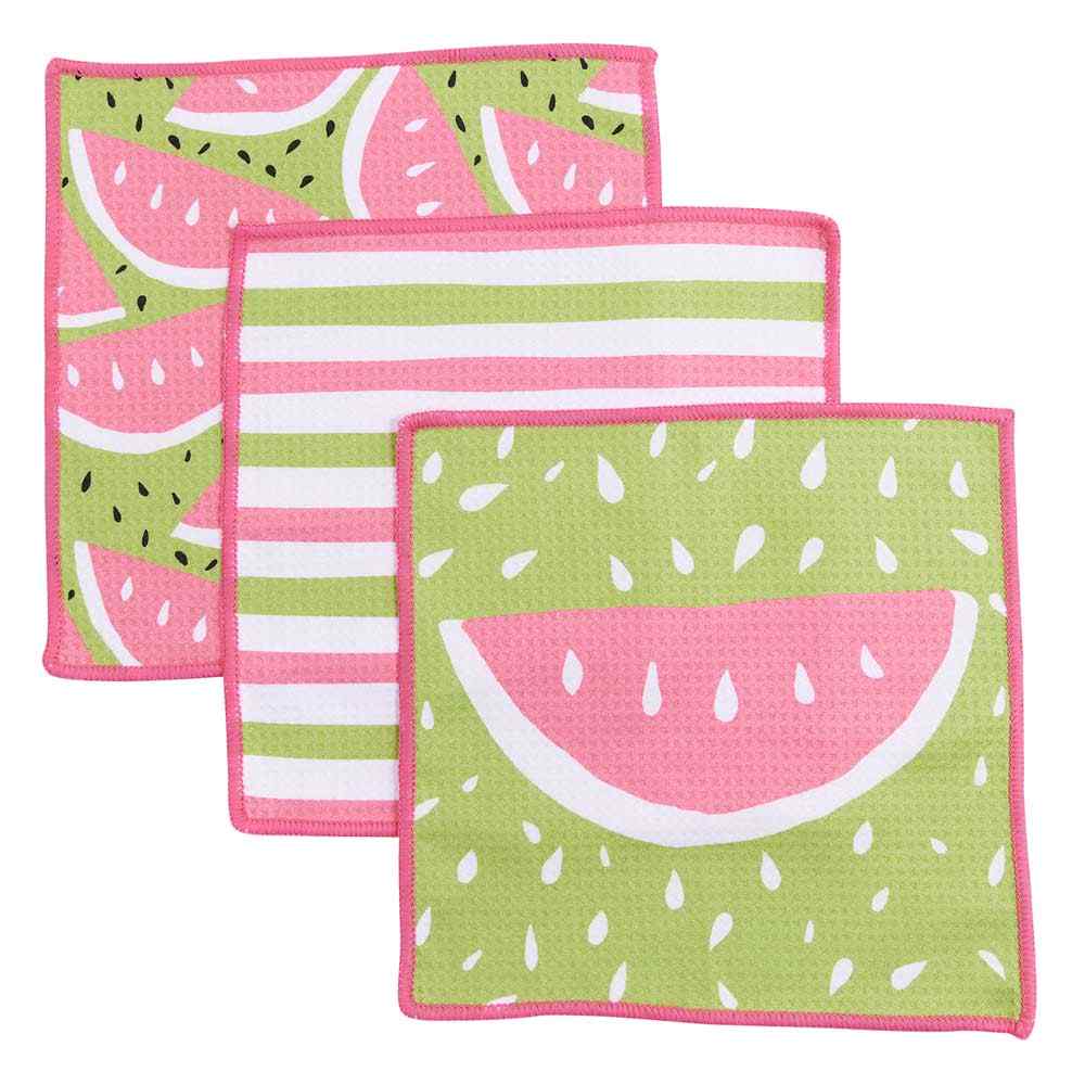 Watermelon blu Kitchen Dish Cloths (Set of 3) Reusable Dish Cloth - rockflowerpaper