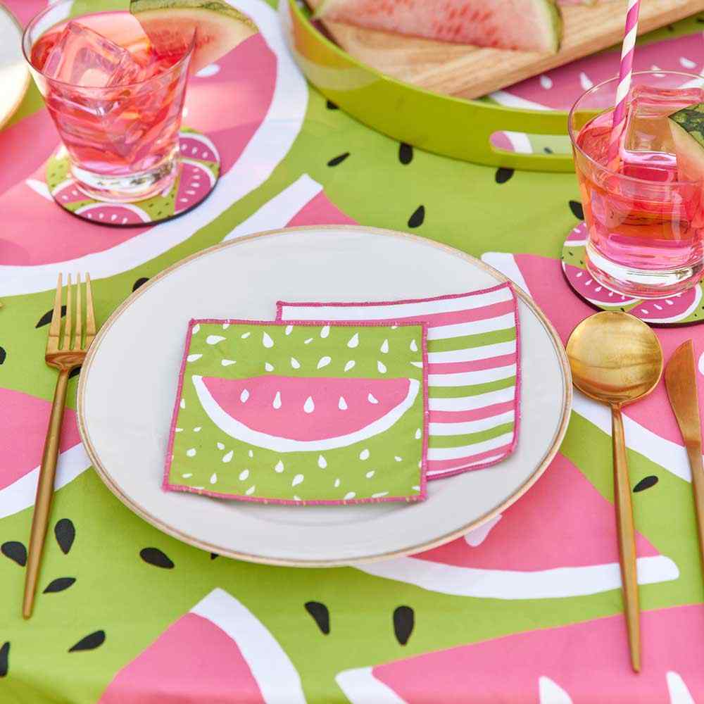 Watermelon blu Kitchen Reusable Cocktail Napkins Set of 8 Reusable Cocktail Napkin - rockflowerpaper