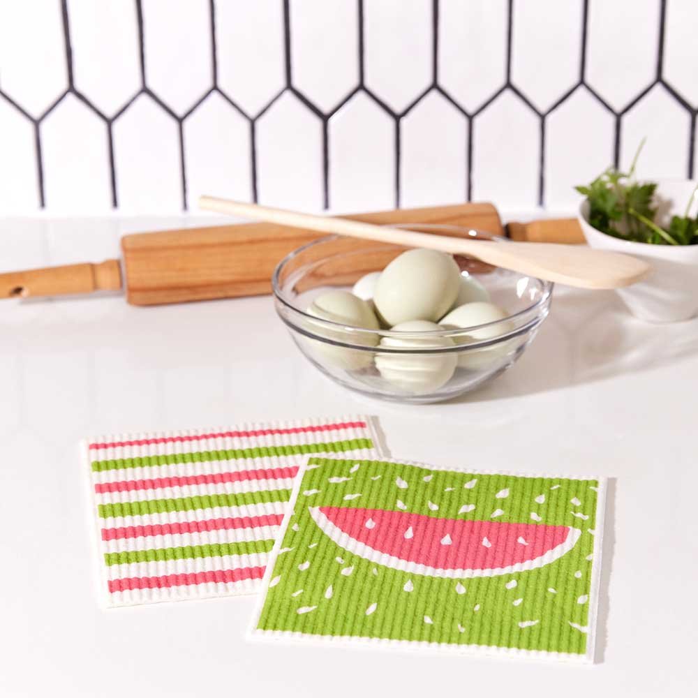 Watermelon Eco - Friendly blu Sponge Cloth - Set of 2 Eco Cloth - rockflowerpaper