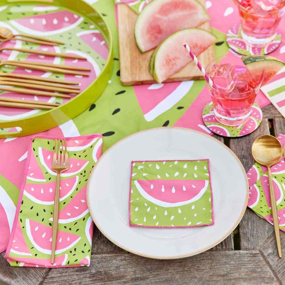 Watermelon Party blu Dinner Napkin Dinner Napkin - rockflowerpaper