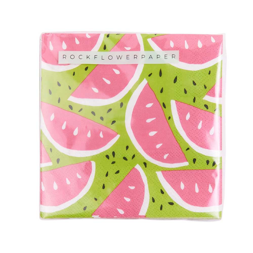 Watermelon Party Paper Cocktail Napkins (Pack of 20) Paper Cocktail Napkin - rockflowerpaper