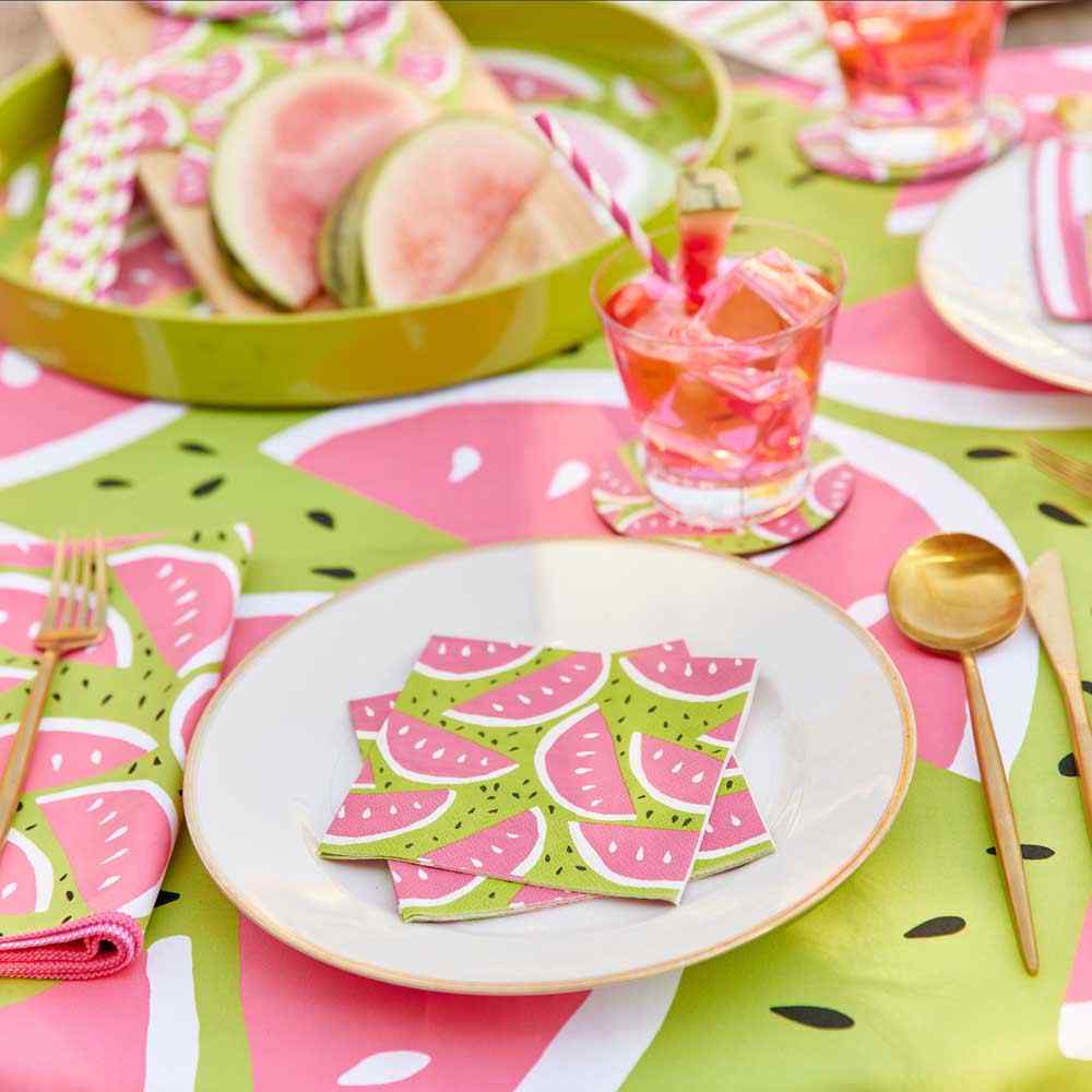 Watermelon Party Paper Cocktail Napkins (Pack of 20) Paper Cocktail Napkin - rockflowerpaper