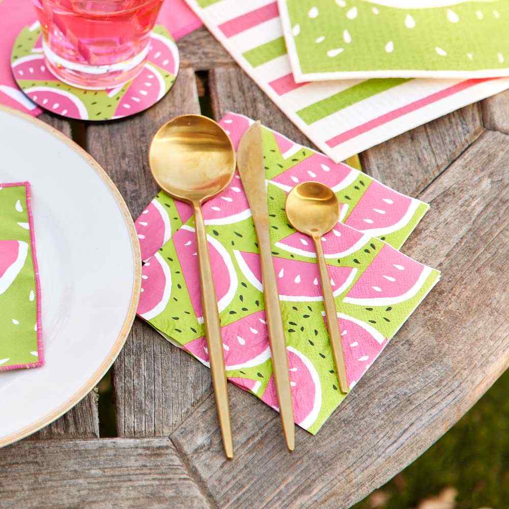 Watermelon Party Paper Cocktail Napkins (Pack of 20) Paper Cocktail Napkin - rockflowerpaper