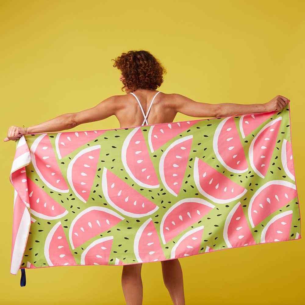 Watermelon Party Reversible Eco Beach Towel Beach Towel - rockflowerpaper