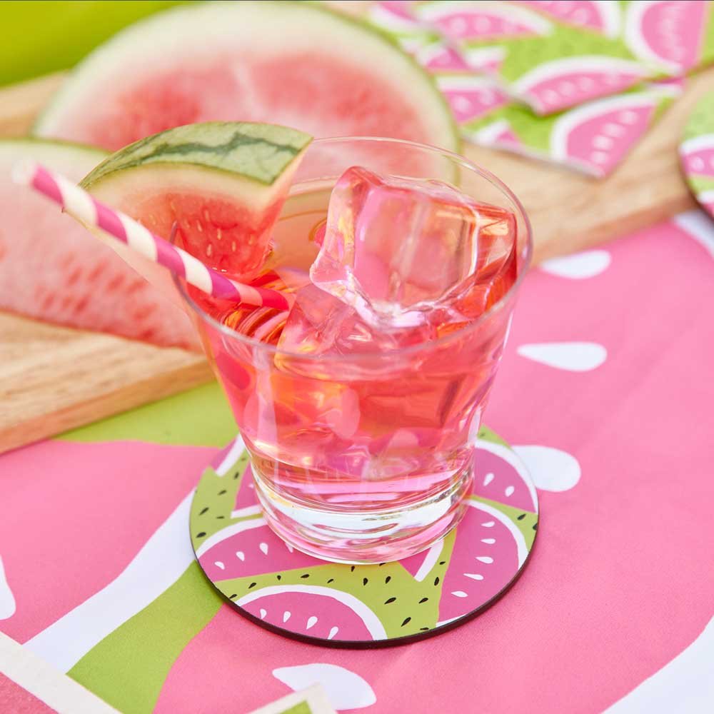 Watermelon Party Round Coaster - Set of 4 Coaster - rockflowerpaper