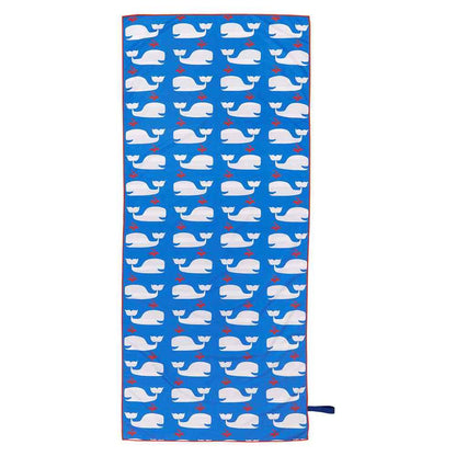 Whales Reversible Eco Beach Towel Beach Towel - rockflowerpaper