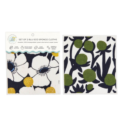 Windflower blu Eco Sponge Cloths (Set of 2) Eco Cloth - rockflowerpaper