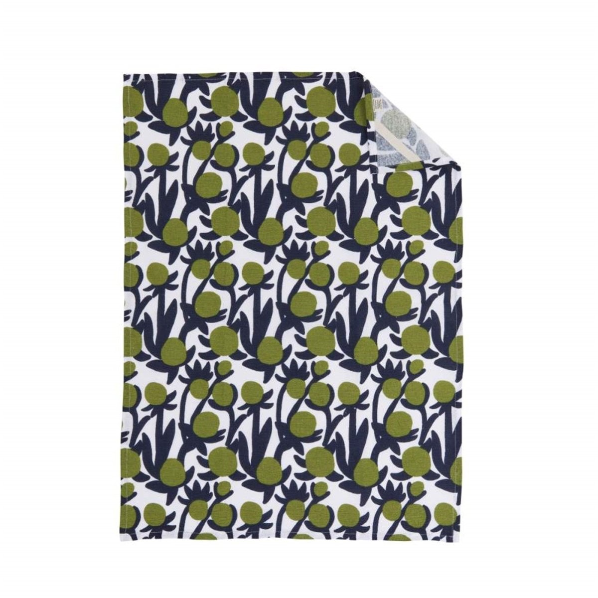 Knitted Set of 6 Kitchen Dishcloths, Leaf Green