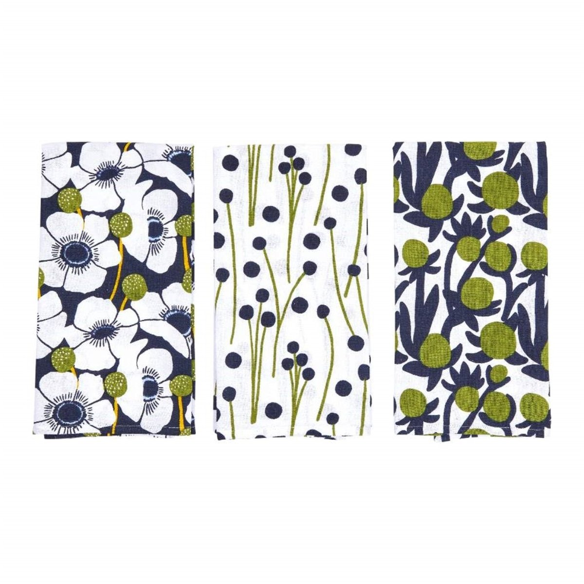 Windflower Cotton Kitchen Towels (Set of 3) Cotton Kitchen Towel - rockflowerpaper