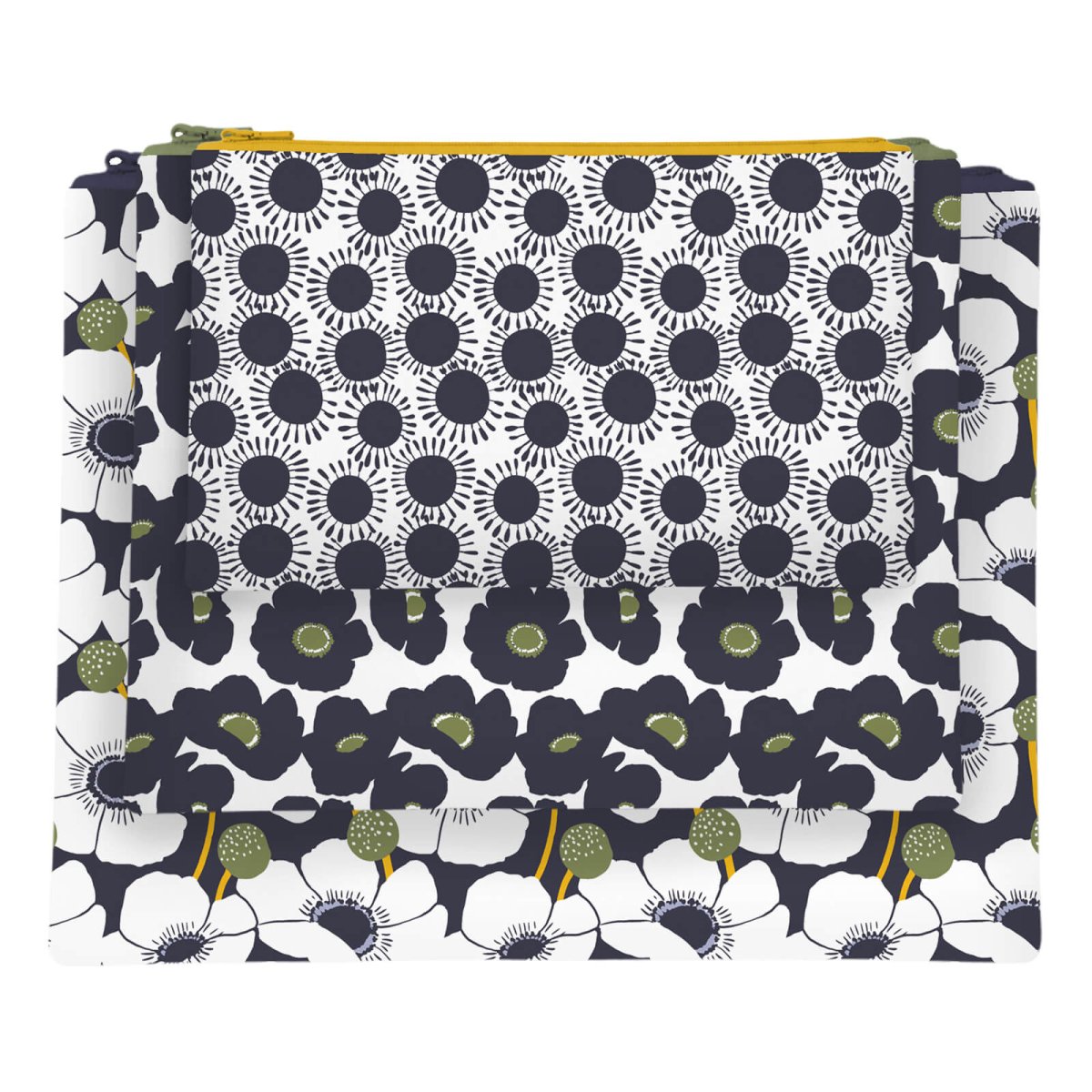 Windflower Flower Zip Pouch Trio(set 3) Zip Pouch Trio - Rockflowerpaper