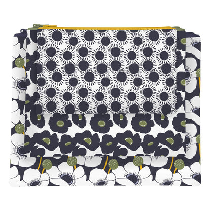 Windflower Flower Zip Pouch Trio(set 3) Zip Pouch Trio - Rockflowerpaper