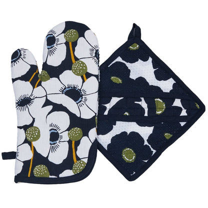 Windflower Oven Mitt Pot Holder (set of 2) Oven Mitt Pot Holder - Rockflowerpaper