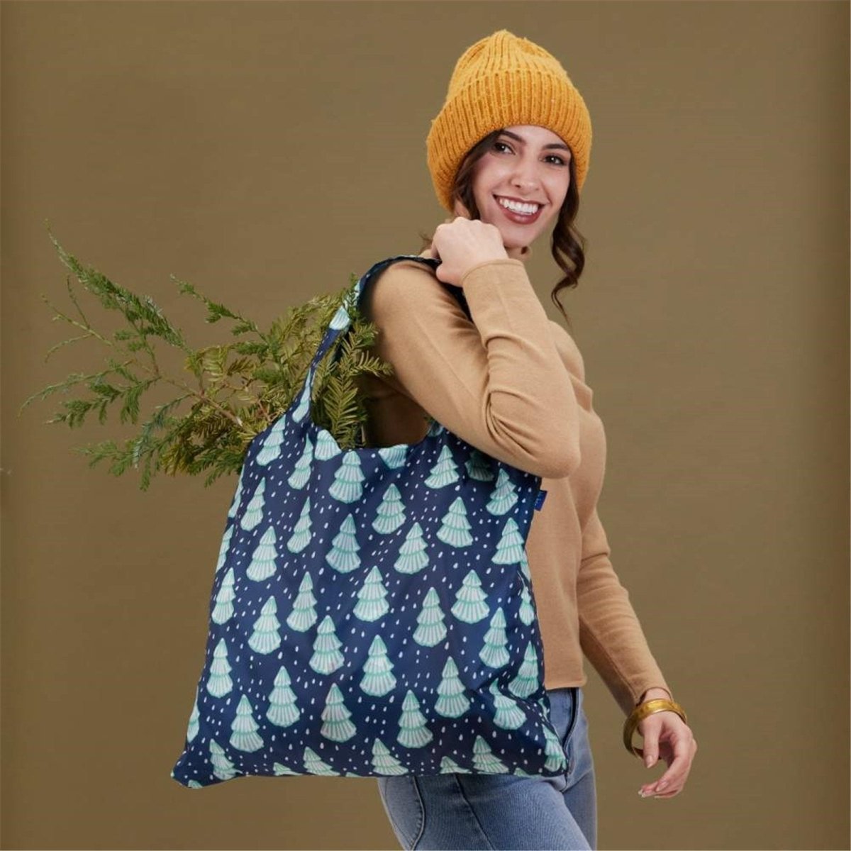 Winter Trees blu Reusable Shopping Bag - Machine washable Reusable Shopping Bag - rockflowerpaper