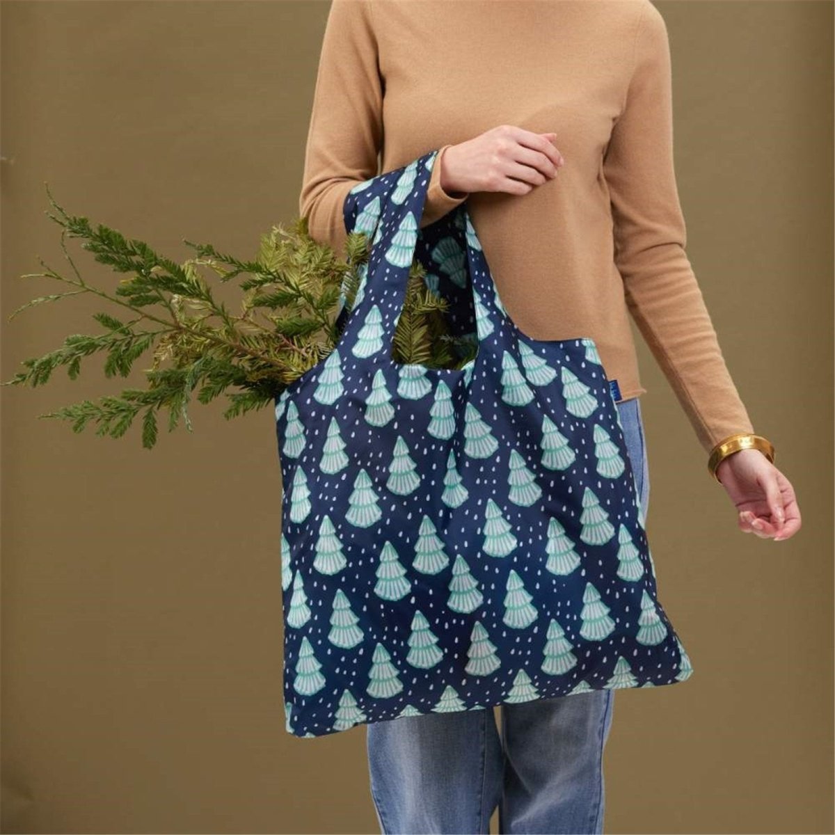 Winter Trees blu Reusable Shopping Bag - Machine washable Reusable Shopping Bag - rockflowerpaper