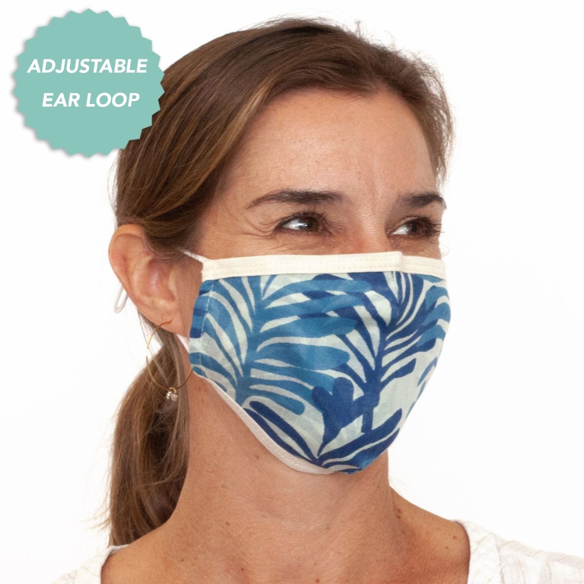 100% Cotton Face Mask in Blue Mask - rockflowerpaper