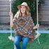 Camel/Pink Plaid Wrap Blanket Scarf Knit Scarf - rockflowerpaper