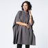 Charcoal Knit Turtleneck Poncho Sweater Poncho - rockflowerpaper
